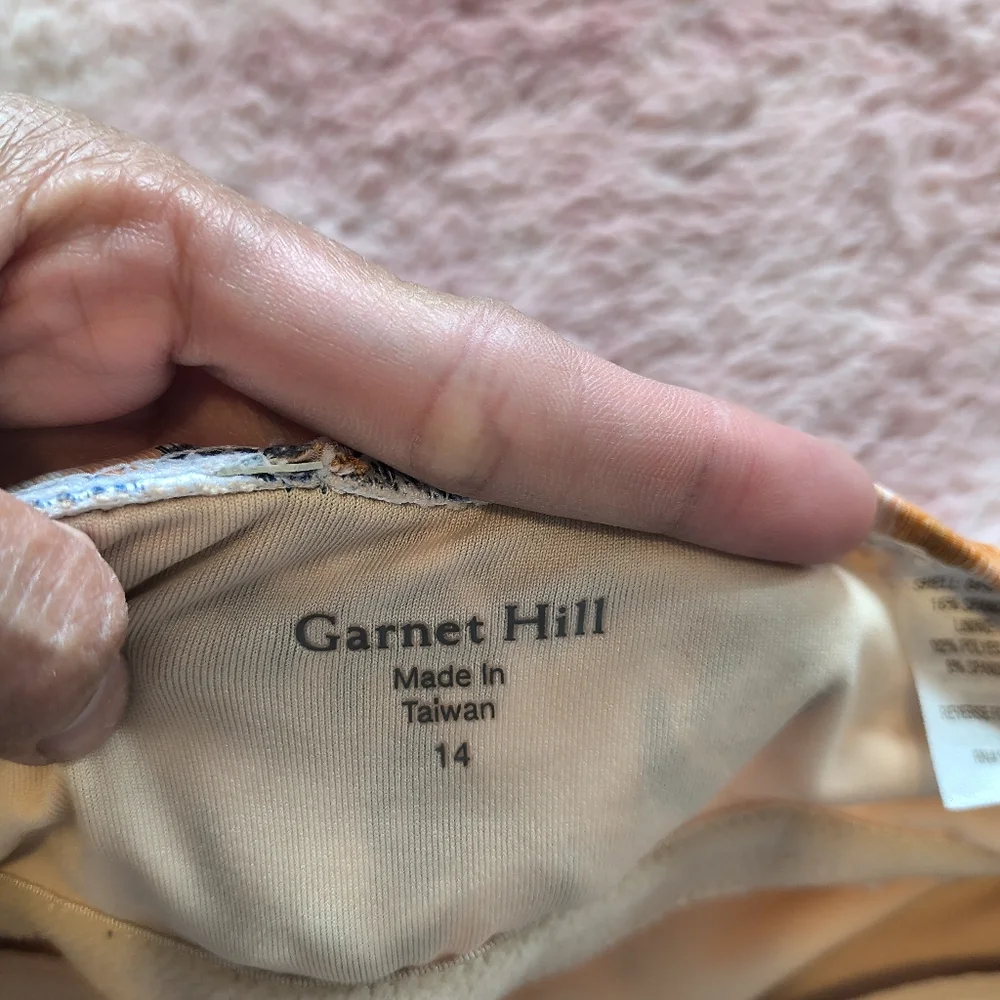 Garnet Hill Blue Print One-Piece Swimsuit    Gently Used.  Size 14